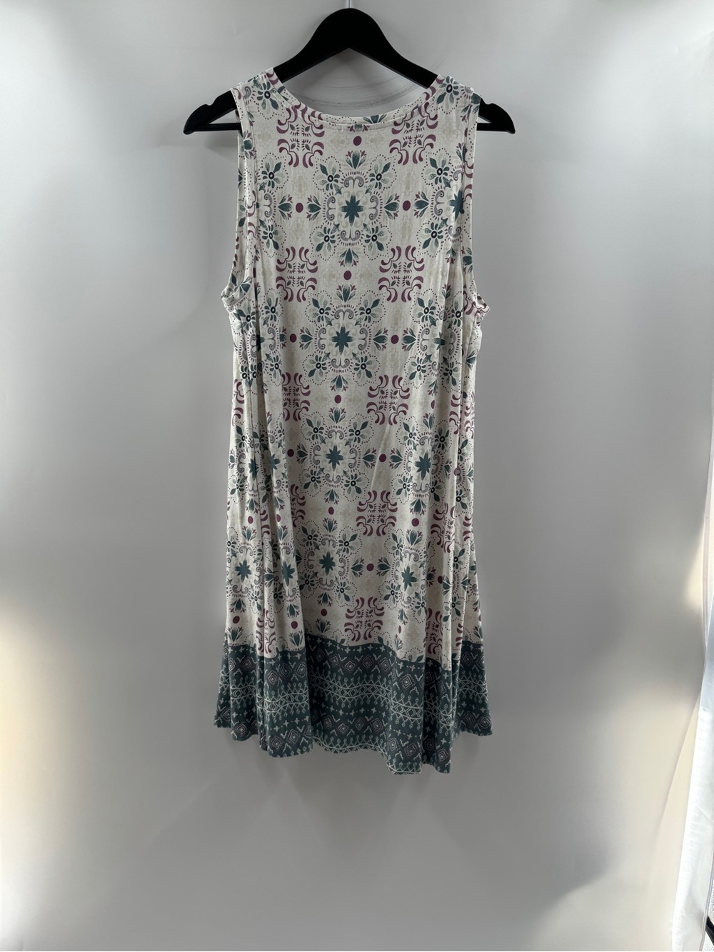 LOFT Boho Floral Border Print Sleeveless Dress – Women’s Large - Picture 6 of 8